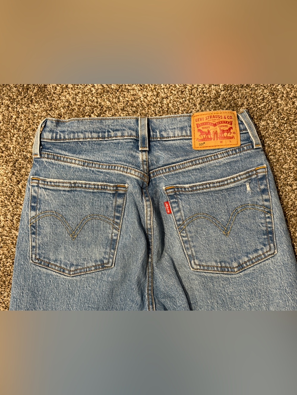Levi’s 501 Original Distressed Straight Leg Button Fly Jeans W25 L32 (Fits 26x30